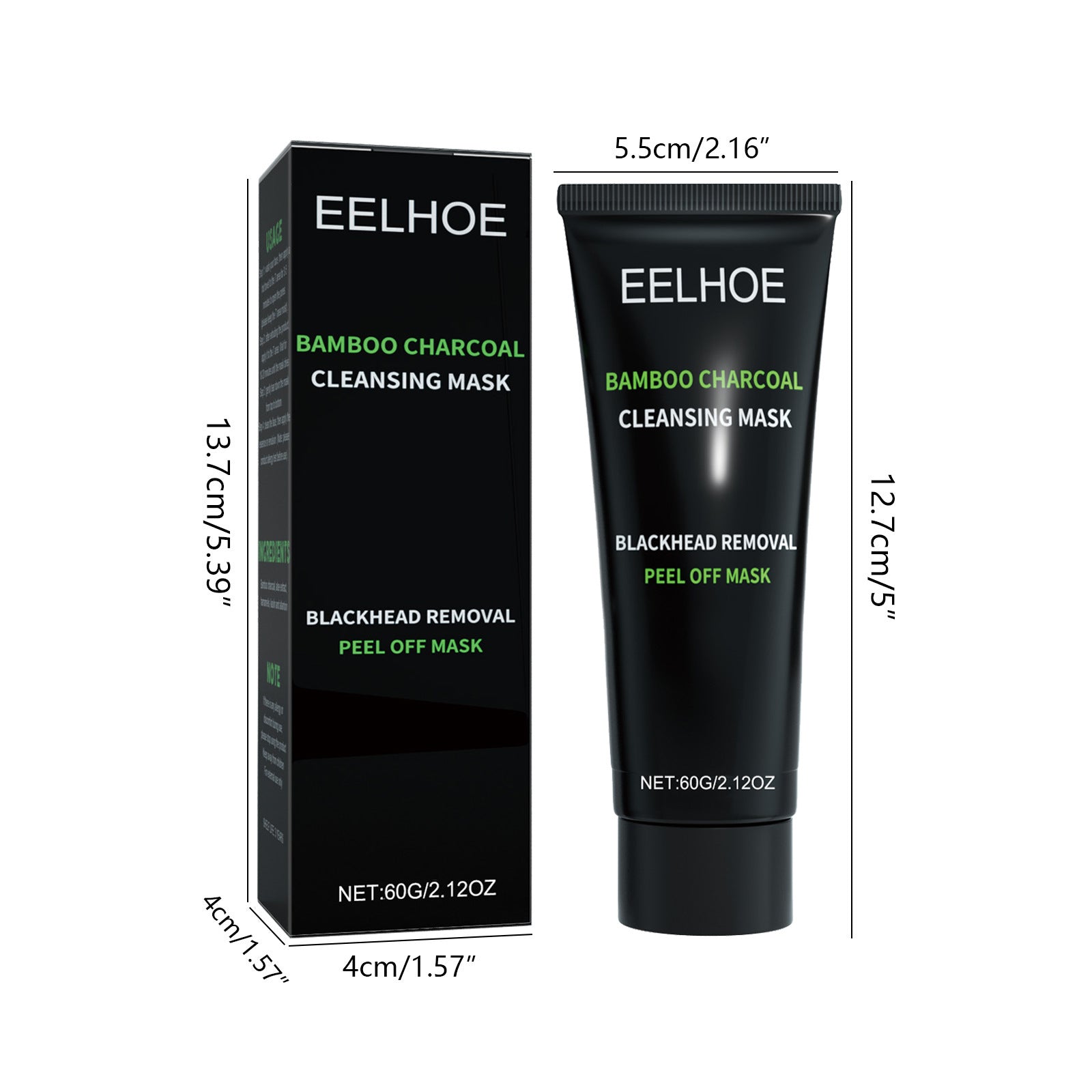 Bamboo Charcoal Deep Cleansing Mask - Pore Purifying, Detox Treatment, Oil Control & Blackhead Removal
