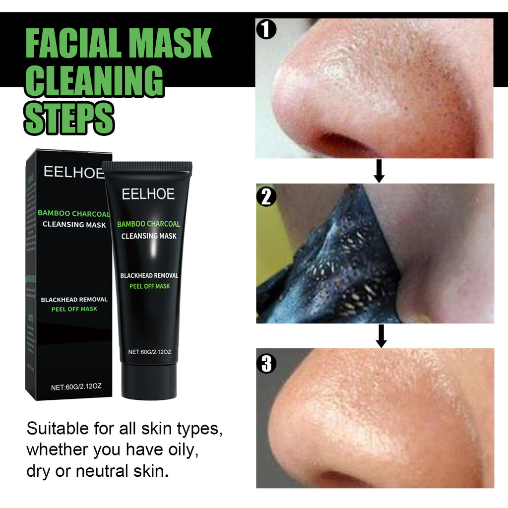 Bamboo Charcoal Deep Cleansing Mask - Pore Purifying, Detox Treatment, Oil Control & Blackhead Removal