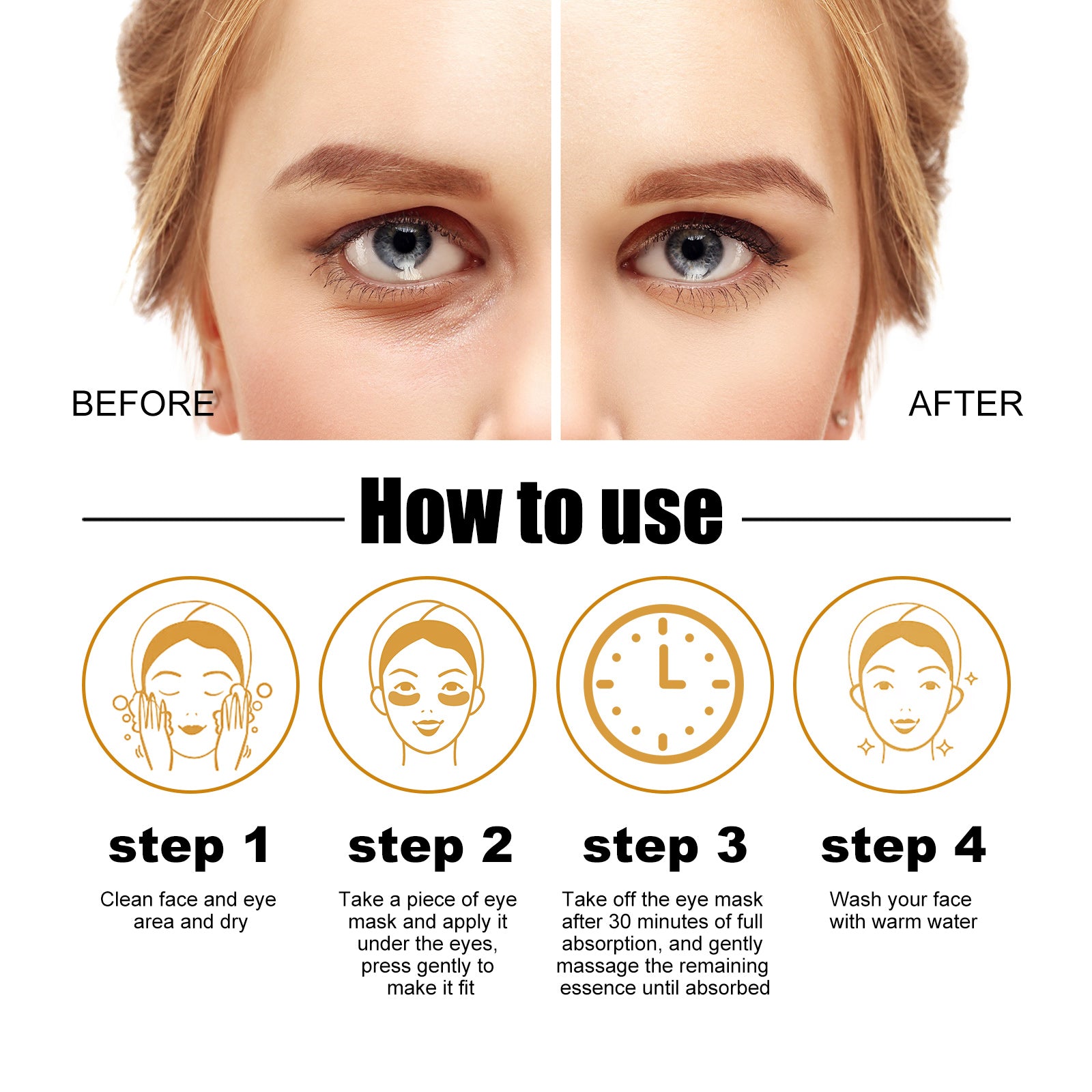 EELHOE Collagen Gold Eye Mask – Reduces dark circles and puffiness