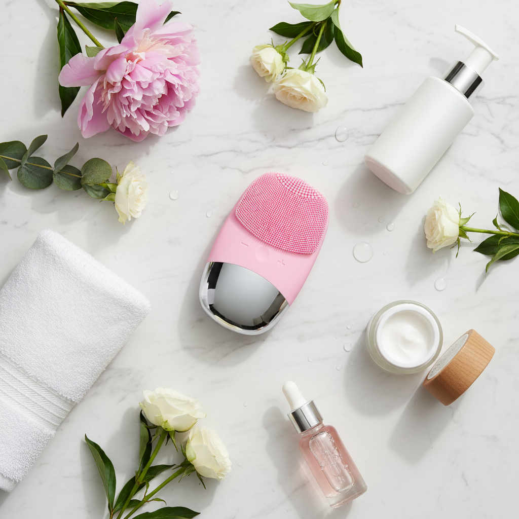 Electric Silicone Facial Cleansing Brush - Sonic Deep Pore Cleaner & Face Massager, IPX7 Waterproof