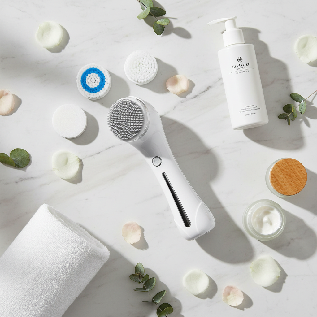 3-in-1 Facial Cleansing Brush - 4 Interchangeable Heads, IPX7 Waterproof Deep Pore Cleaner & Exfoliator