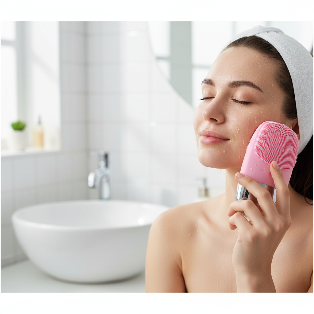 Electric Silicone Facial Cleansing Brush - Sonic Deep Pore Cleaner & Face Massager, IPX7 Waterproof