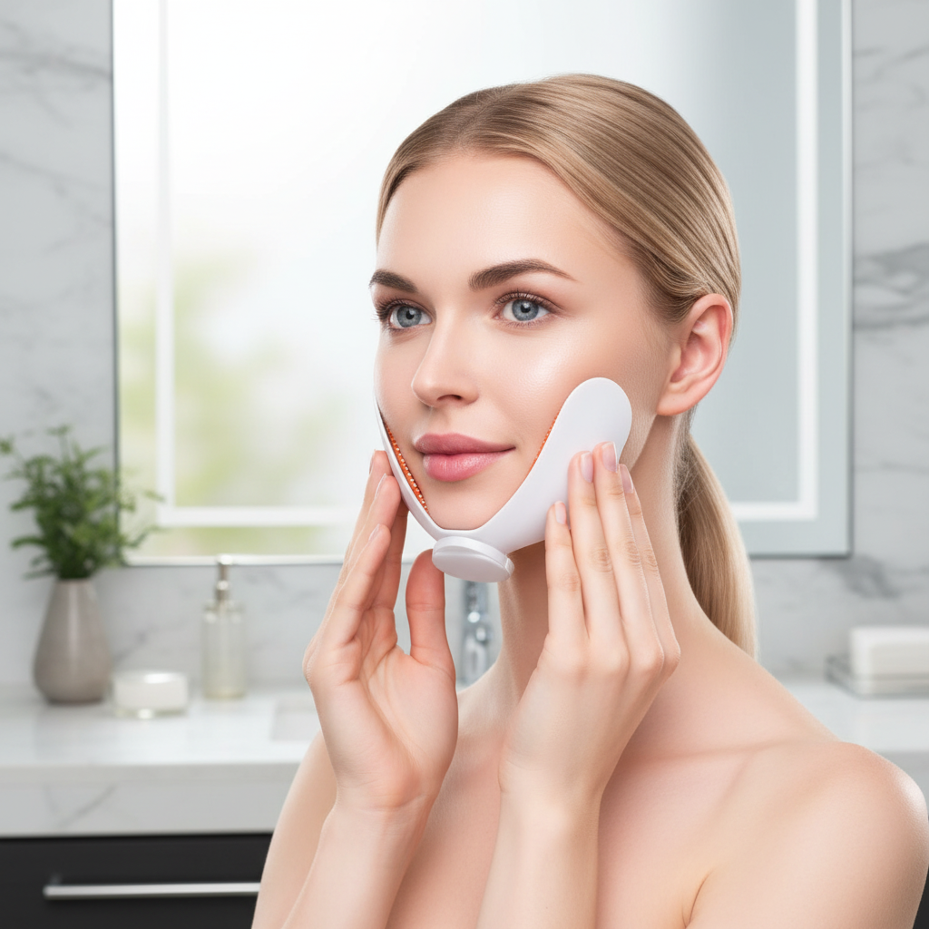 V-Shape Facial Slimming Massager - EMS Microcurrent Face Lifting Device for Jawline Contouring & Double Chin Reduction