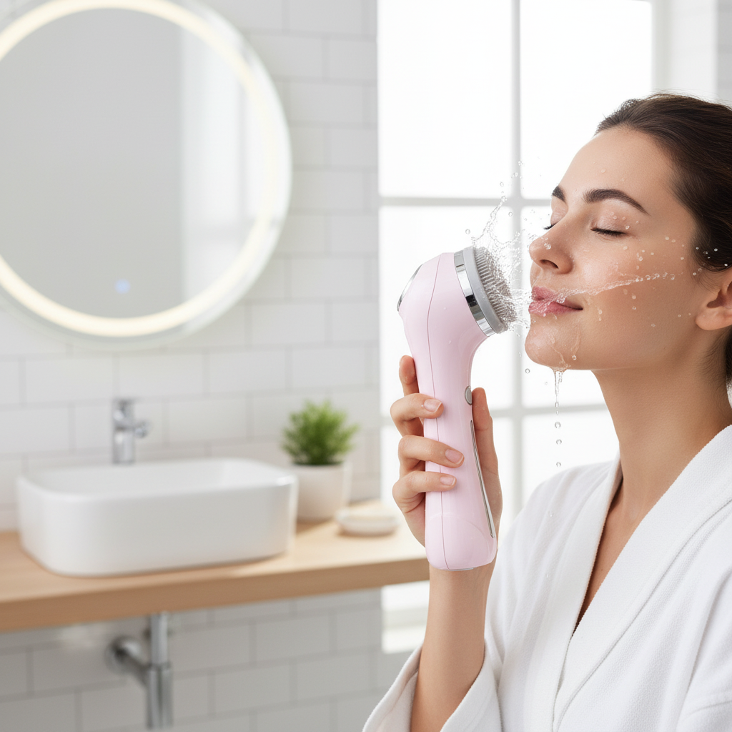 3-in-1 Facial Cleansing Brush - 4 Interchangeable Heads, IPX7 Waterproof Deep Pore Cleaner & Exfoliator